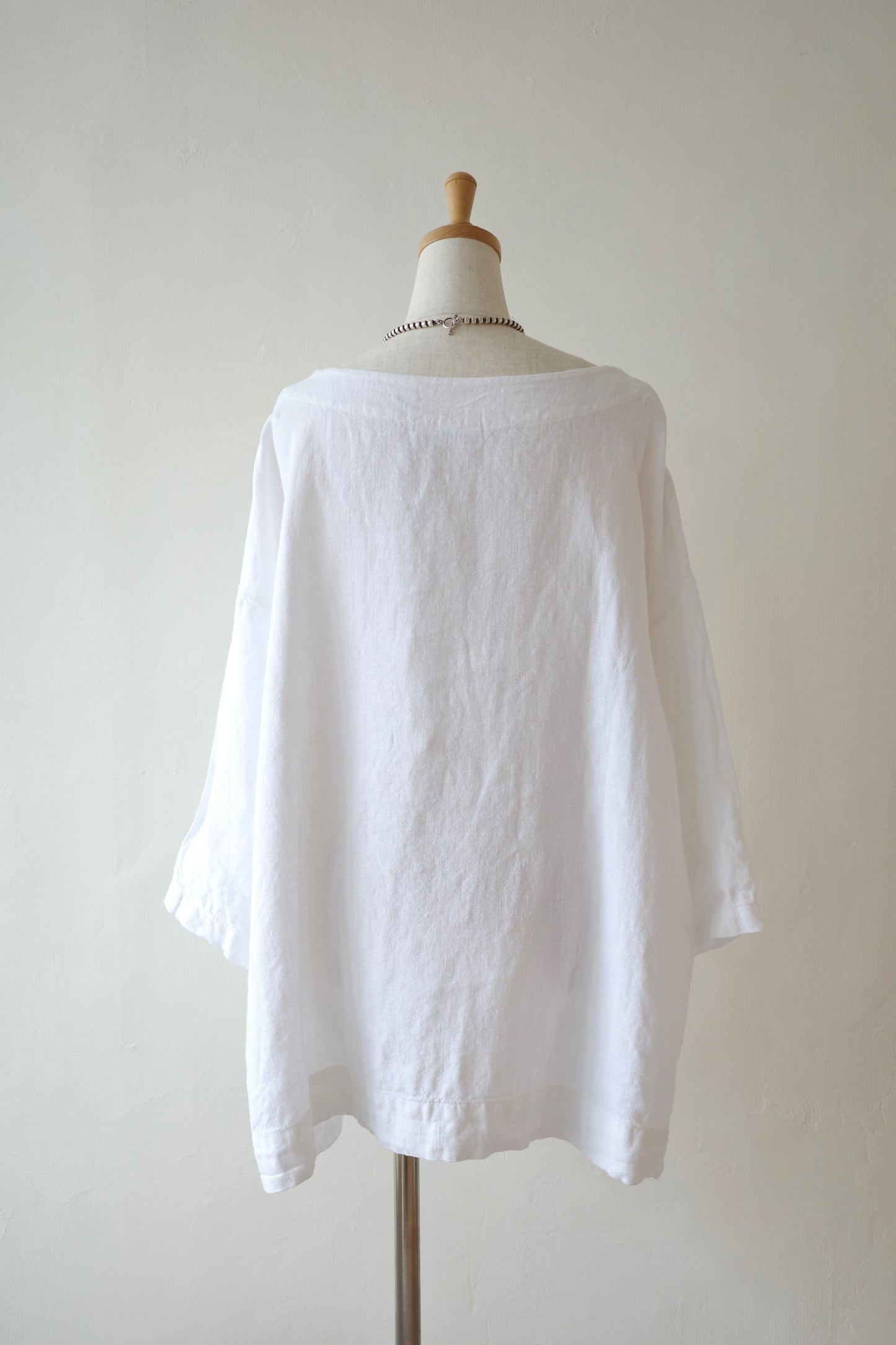 Oversized White Linen Pullover